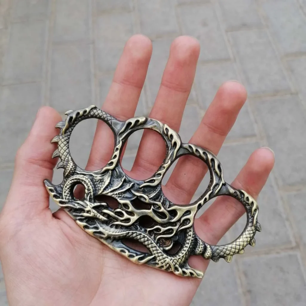 پنجه بوکس طرح اژدها رنگ زرد قلم