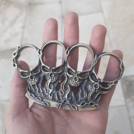 پنجه بوکس طرح آتشی رنگ زرد قلم